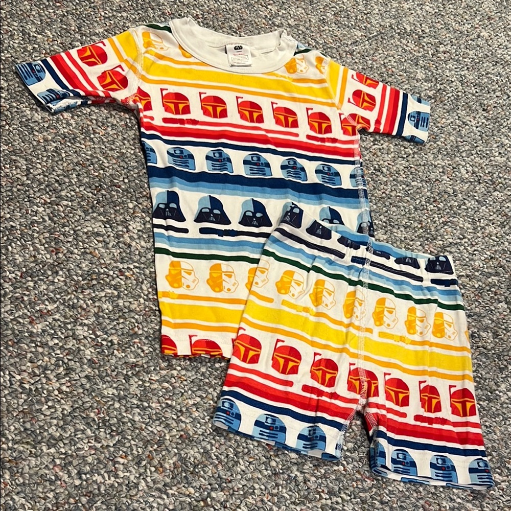 Hanna Andersson Red and Yellow Pajama Set Vibrant Stripes